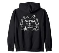 Camping Is So Lit - UFO Alien Abduction Funny Camping Zip Hoodie