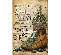 Camping Keep Your Soul Clean Retro Metal Tin Sign 8X12 Inches