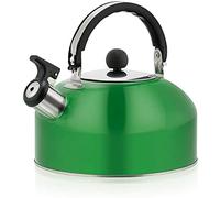 Camping Kettle, 2 Liter Stainless Steel with Ergonomic Handle Kettle Hemispherical Induction Cooker Universal(Green)