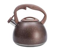 Camping Kettle Stainless Steel Whistling Kettle Wood Handle Tea Pot Boiling Water Drinkware(Auburn)