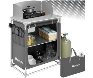 Camping Kitchen Unit Storage Stand Table Carry Bag Aluminium Equipment Folding