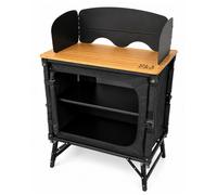 Camping Kitchen Unit w/ Bamboo Worktop - 3-in-1 Design - Strong Aluminium Frame - Foldable & Compact - OLPRO