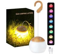 Camping Lantern, 4 Light Modes LED Camping Lantern with Hanging Hook Silicone Rechargeable Camping Light Battery Operated Waterproof Tent Light for Patio Garden Party Hiking Hurricane Emergency