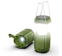 Camping Lantern 5000mAh Solar Hand Crank Telescopic LED Flashlight Portable Foldable Hook USB Charger Outdoor Electronic Lamp for Hurricane Emergency Family (201-G)