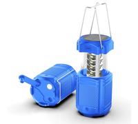 Camping Lantern 5000mAh Solar Hand Crank Telescopic LED Flashlight USB Charger for Power Outages ,Portable Rechargeable Battery Powered Operated Lanterns Lamp, Camping Gear Accessories (Blue)