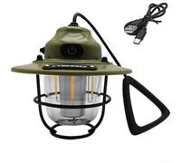 Camping Lantern Rechargeable LED Tent Light with USB C Power Bank Function Dimmable Warm White Daylight Modes for Hiking Fishing Black 25.5cm(Green)