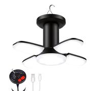 Camping Lantern Rechargeable, Portable Camping Lights with Foldable Hook 6 Light Modes LED Tent Light Waterproof, USB & Solar Rechargeable Camping Lamp for Fishing Hiking Outdoor Emergenc