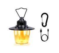 Camping Lantern Rechargeable, Portable Retro Camping Light, Dimmable Tent Light Battery Powered, Hanging Tent Light for Caming, 3 Modes, Waterproof,Hanging Lamp for Power Cuts, Garden, Fishing, Black