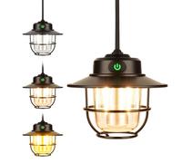 Camping Lantern - Rechargeable Retro Camping Light for Tent, Portable Tent Lights IP65 Waterproof Stepless Dimming and 4 Light Modes for Camping Hiking Emergency Fishing