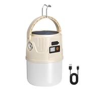 Camping Lantern, Solar Flashlight, Portable Crisis Light, Double Mode Brightness, Built in Hook Battery Indicator, Ideal for Hiking, Fishing, Outdoor Survival, Power Outage Use 4.33 x 2.95 x 2.95
