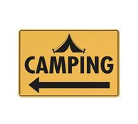 Camping Left Arrow Sign Warning Sticker-Security Sign Outdoor Sign 8x12 inches
