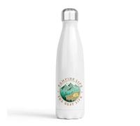 Camping Life Drinks Bottle - Stainless Steel Double-Walled - Hand-Printed in The UK - Hot & Cold Drink Bottle - 500ml - Gift for Camping, Outdoors, Caravan, Campervan