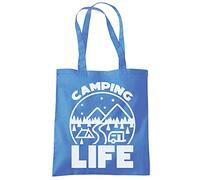 Camping Life - Tote Shopping Bag - Campervan Caravan Motorhome One size cornflower blue