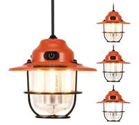 Camping Light Rechargeable,800Lumen Camping Lantern,Dimmable 4 Modes Camping Tent Lights, Ultra Bright LED Tent Light,Camping Accessories,Rechargeable Lantern (Orange)