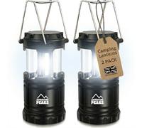 Camping Lights, Pack of 2 Collapsible Camping Lantern Battery Powered, Portable Hanging Tent Light, AA Battery Operated Lanterns for Power Cuts, Storm, Emergency Lighting, Fishing, Hiking