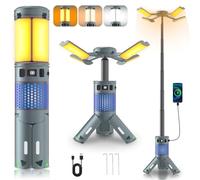 Camping Lights, Rechargeable Telescopic Camping Lights with Stand,12000mAh Camping Lanterns & Lights with RGB, Magnetic Base, Portable Flashlights for Camping, Hiking, Emergency