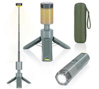 Camping Lights,Telescopic Camping Lantern with Storage Bag,10500mAh Rechargeable Outdoor Adventure Emergency Light,Waterproof LED Work Lights with Magnetic (Gray)