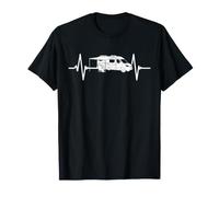 Camping Love with the Heartbeat and Motorhome Camper T-Shirt
