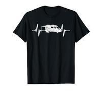 Camping Love with the Heartbeat and Motorhome Camper Value Graphic T-Shirt