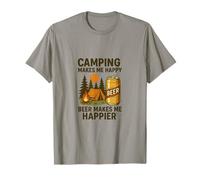 Camping Makes Me Happy Beer Makes Me Happier T-Shirt