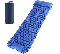 Camping Mat 6cm Thick Self Inflating Camping Mat for Outdoor Hiking, Lightweight Foam Roll Mat camping for Sleeping, airbed Sleeping mat Ultralight compact for backpacking (Single, Blue)