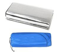 Camping Mat Aluminium Silver Waterproof Camping Sleeping Mat Aluminum Foil Outdoor Foldable Picnic Beach Moisture-proof(S 1x2M)