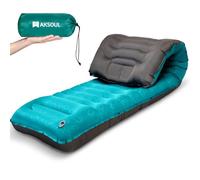 Camping Mat Inflatable Sleeping Pad: Ultra Thick Single Self Inflating Air Mattress - Lightweight Compact Wide with Pillow Camp Mats for Backpacking Travel Trekking - Blue