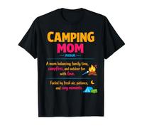 Camping Mom Outdoor Campfire Cozy Nature Humor Definition T-Shirt