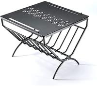 camping moon CAMPINGMOON Small Decorative Firewood Rack Log Rack Indoor Outdoor Steel Log Rack T-285 (Firewood rack with top plate (T-285A))