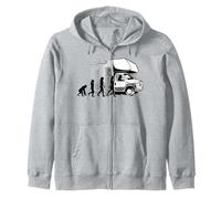 Camping Motorhome Evolution Camper Woman in Motorhome Zip Hoodie