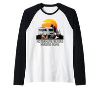 Camping Motorhome Sunset Nursing Home RV Camping Fun Raglan Baseball Tee