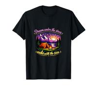 Camping Mountain Badge Dream Under Stars Wake Sun T-Shirt