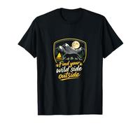 Camping Mountain Badge Find Your Wild Side Outside T-Shirt