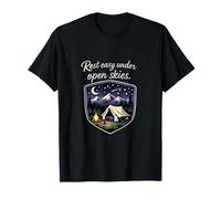 Camping Mountain Badge Rest Easy Under Open Skies T-Shirt