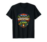 Camping Mountain Badge Stencil Adventure Camp Quote T-Shirt