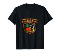 Camping Mountain Badge Wake Me Up Campfire Ready T-Shirt