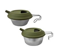 Camping Mug with Lid, Folding Handle, 304 Stainless Steel Material, Stainless Steel Cup, Thermal Mug, Quick Refill Feature, for Camping Trips Trail Hiking Travel Brewing