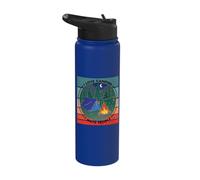 Camping Nature Tent Campfire Forest Night Solitude Adventure Stainless Steel Insulated Water Bottle