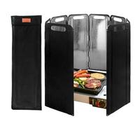Camping Oven Windscreen - Foldable Stove Sign, High Temperature Resistance, Galvanised Iron Wind Screen with Storage Bag, Outdoor Wind Shield, Sturdy Camping Accessories for Barbecuing