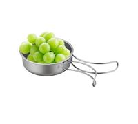 Camping Pan - Titanium Frying Pan, Folding Handle Design, Lightweight Portable Cooking Pot | Outdoor Hob Hiking Weight Hunting Travel Rv Home Kitchen Backpacking Camp