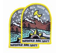 Camping Patch for Wanderlust - Not All Those Who Wander are Lost Iron On Patch Emblem Badge for Traveler Backpacks, Clothes, Bags, Jacket, Jeans (3"x4")