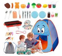 Camping Play Set - Child Tent Playset, Indoor Outdoor Pretend | Includes Food Simulation, Pot, Mini Tent, Ideal Boys Girls Toy, Portable Set For Role , Imaginative Fun, Adventure And Early Learning