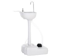 Camping Portable Handwash Sink w/ Towel Holder & Soap Dispenser Rolling Wheels Outdoor Drainage Equipment