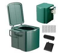 Camping Portable Toilet, Ergonomic Handle Outdoor Toilet, Heavy Duty Compact Training Seat for Kids Adults Car Rv Beach Hiking Boating Travel