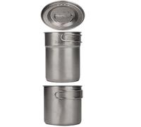 Camping Pots - 2 x Stainless Steel Bearing Cooking Pot | Outdoor Survival Equipment, Portable Food Preparation Tool for Garden, Backpacking, Hiking, Mountaineering