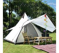 Camping Pyramid Teepee Tent Outdoor Portable Double Layers Indian Tent Family Camping Tent for Outdoor Hiking