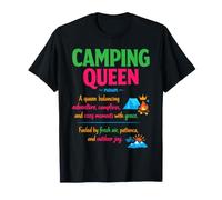 Camping Queen Definition Outdoor Campfire Cozy Humor T-Shirt