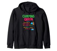 Camping Queen Definition Outdoor Campfire Cozy Humor Zip Hoodie