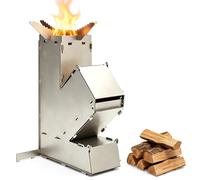 Camping Rocket Stove, Portable Camping Stoves Stainless Steel Wood Burning Grill Detachable Grill with Storage Bag for Outdoor Hiking BBQ