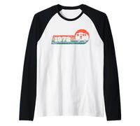 Camping RV-Camper Vintage Born 1972 Birthday Caravan-Trailer Raglan Baseball Tee
